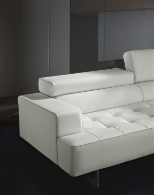 Poltrona Prianera Divano a tre posti in pelle di lusso bianco