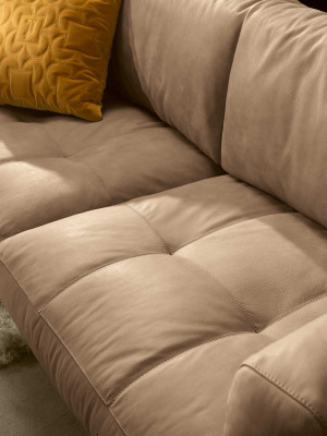 Divano di lusso 3 posti Divani Divani Imbottiti Divano Tessuto Moderno Beige Tre posti