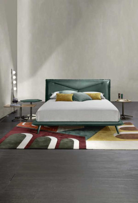 Doppio telaio letto di lusso camera da letto letto matrimoniale in legno verde letti in pelle nuovi