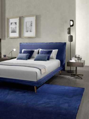 Letto matrimoniale Letti Struttura letto Letto Legno Camera da letto Blu Classico Prianera Nuovo