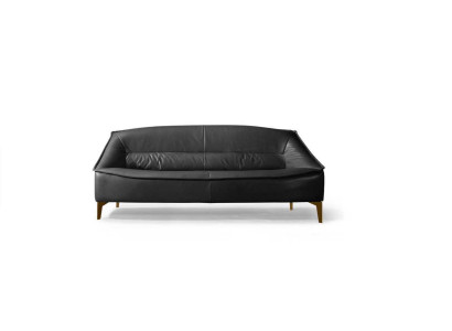 Divano di lusso a tre posti 3 posti in pelle nera design divano mobili stile