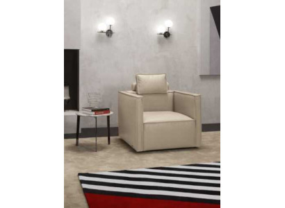 Poltrona monoposto di lusso 1 posto Imbottitura seduta Design Beige Seduta in pelle Prianera Nuova