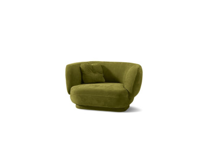 Poltrona Verde in Pelle Design Monoposto per Soggiorno Stile di lusso