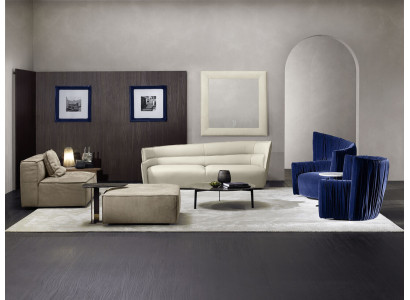 Poltrona di lusso, design moderno, blu, tessuto di design, salotto, nuovo