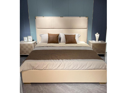 Set camera da letto Letto 2 comodini Design Moderno Lusso Letti 3 pezzi