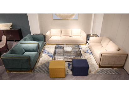 Salotto sofà composizione 3+3 posti moderno set design divano mobili.