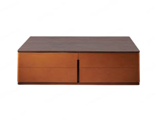 Tavolino da salotto arancione in legno di lusso stile moderno.