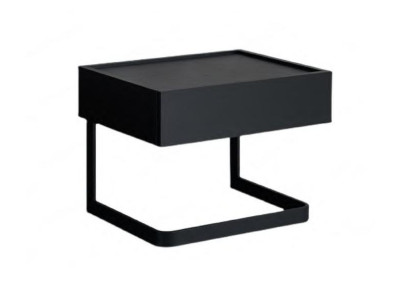Comodino da camera in stile nero elegante in legno e acciaio inossidabile Nuovo