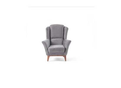 Poltrona monoposto da designer per salotto con braccioli in tessuto, 1 posto.