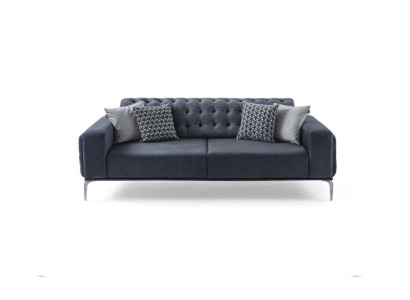 Chesterfield divano grigio a 3 posti in tessuto per il soggiorno nuovo