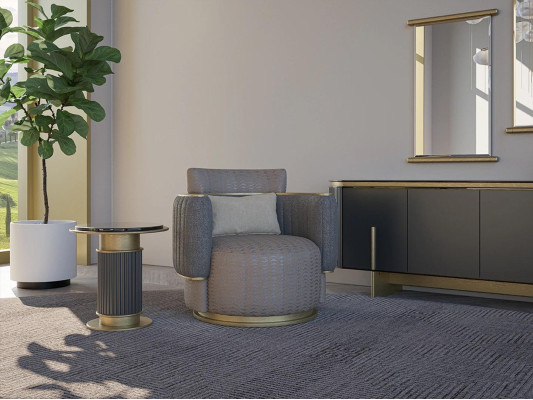 Arredamento soggiorno Grigio Poltrona Imbottita Tessuto Moderno Mobili imbottiti Nuovi