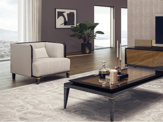 Nuovo Moderno Mobili Soggiorno Poltrona Design Arredamento Bianco Seduta Imbottita