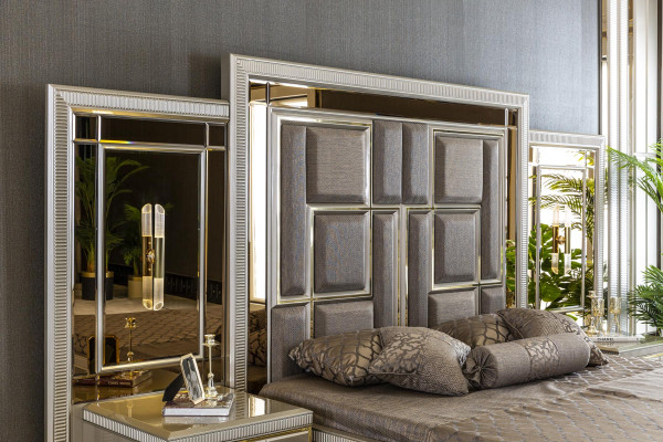 Letto marrone Design elegante della camera da letto Bellissimi letti matrimoniali di lusso