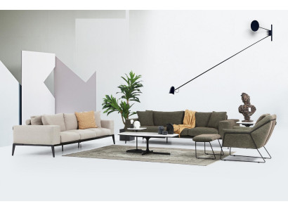 Moderne divano set di lusso divani a tre posti poltrona set completo grigio