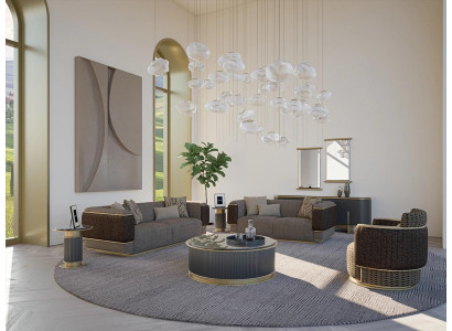 Mobili imbottiti per soggiorno Set divano Due posti Tre posti Divano Poltrona di lusso