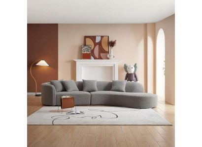 Sofà di lusso grigio a cinque posti Grande paesaggio abitativo Mobili moderni Nuovi