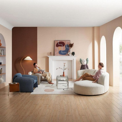 Sofà di lusso grigio a cinque posti Grande paesaggio abitativo Mobili moderni Nuovi