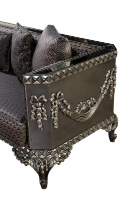 Divano design a tre posti di lusso, divano imbottito Chesterfield a tre posti.