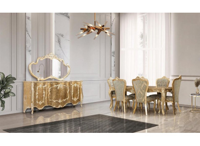 Mobile specchio lusso gruppo comò set cassettiere mobiletto buffet oro