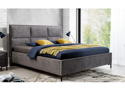 Set camera da letto grigia Letto elegante 2x Comodini Set completo Bellissimo set completo 3 pezzi.