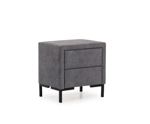 Set camera da letto grigia Letto elegante 2x Comodini Set completo Bellissimo set completo 3 pezzi.