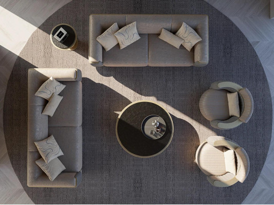 Set di divani 4 pezzi Divano imbottito Soggiorno Divano a tre posti Design moderno Poltrona