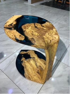 Tavolino da appendere Tavolino da caffè Tavolino da salotto Resina epossidica Marrone Design per soggiorno
