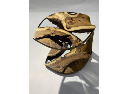 Tavolino da caffè Tavolino Comodino Resina epossidica Marrone Design per soggiorno