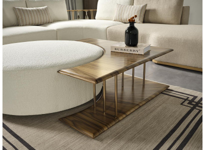 Tavolino Tavolo Tavolino da salotto Moderno Bianco Rotondo Tessuto Legno