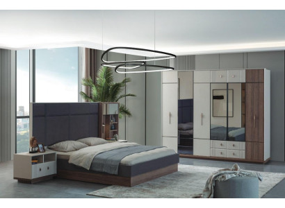 Mobili da camera da letto moderni Letto matrimoniale di lusso 2 comodini Armadio