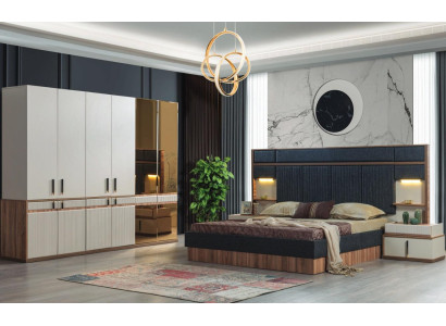 Mobili di lusso Letto 2 comodini Armadio Camera da letto Set