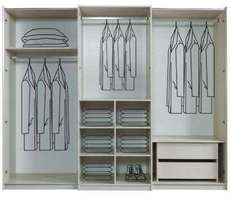 Armadio bianco moderno con 4 ante in legno per camera da letto, nuovo.