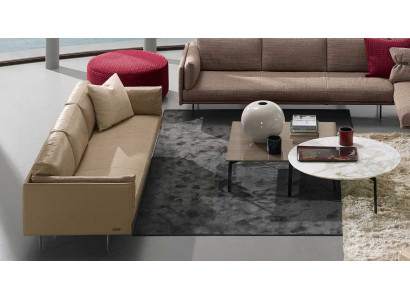 Divano a tre posti di lusso Prianera Relax Beige in pelle.