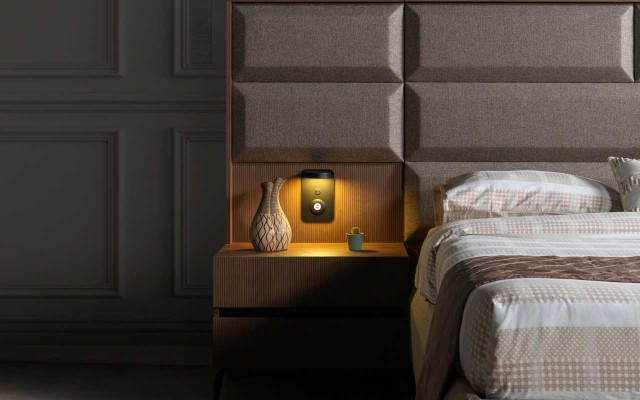 Grigio-marrone letto matrimoniale Esclusivo set camera da letto comò specchio 5 pezzi