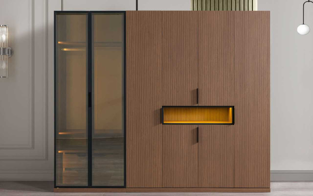 Armadio di alta qualità Mobili da camera da letto esclusivi Armadi a LED