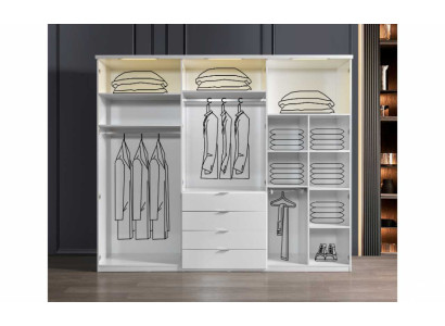 Armadio bianco con 4 cassetti Armadi da camera in legno Mobili