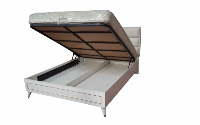 Grande set camera da letto con letto matrimoniale, toeletta, sgabello, specchio - 6 pezzi.