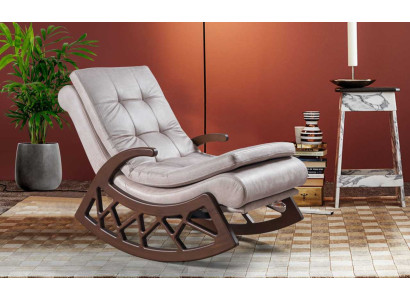 Sedia a dondolo in legno moderna Mobili da soggiorno di lusso Struttura in legno Nuovo