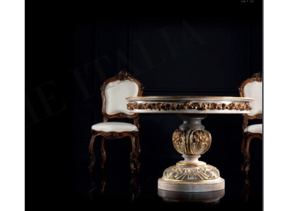Tavoli da pranzo Tavoli Arredamento rotondo Tavolo da pranzo di lusso Tavolo rotondo in legno massiccio stile Barocco italiano