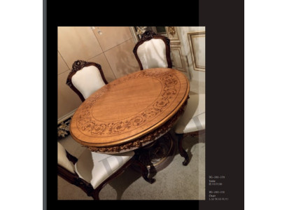 Tavoli da pranzo Tavoli Arredamento rotondo Tavolo da pranzo di lusso Tavolo rotondo in legno massiccio stile Barocco italiano