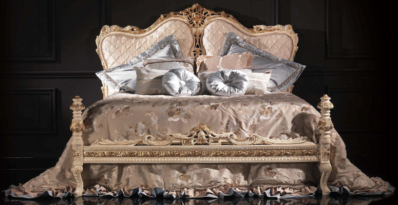 Letto Chesterfield di lusso doppio italiano Arredamento mobili in boiserie Letti