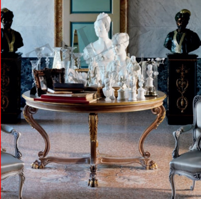 Tavolo da pranzo Tavoli rotondi in salotto Legno Reale Barocco Mobili italiani Barocco