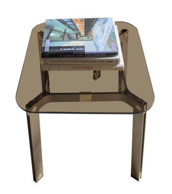 Metallo Vetro Tavolo Vintage Tavolino Metallo Soggiorno Mobili Italiani Nuovo