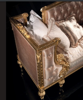 Divano a tre posti Divano Rivestito Chesterfield Barocco Rococò Stile Antico Nuovo
