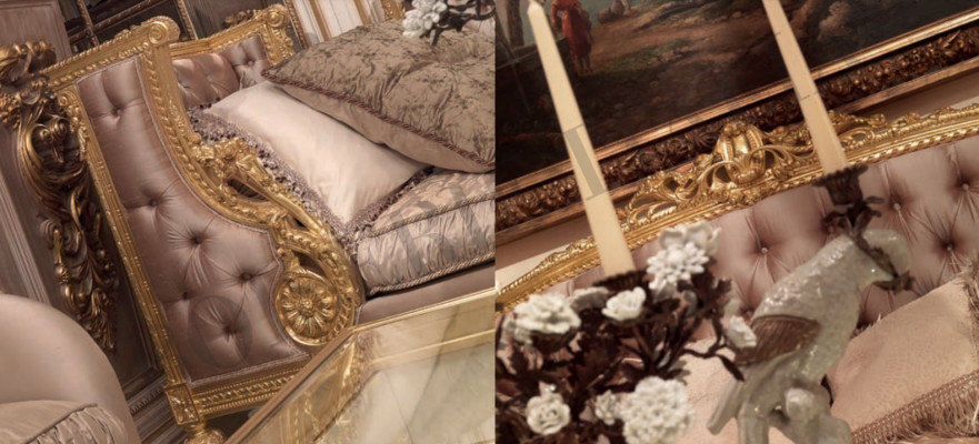 Divano a tre posti Divano Rivestito Chesterfield Barocco Rococò Stile Antico Nuovo