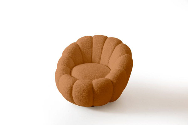 Poltrona + Poggiapiedi per Soggiorno Sedia Rotonda con Poggiapiedi Mobili Moderni.