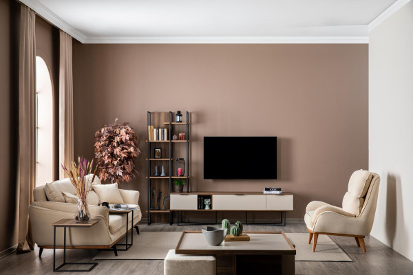 Soggiorno Mobile TV Libreria 240 cm in legno.