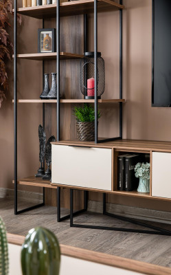 Soggiorno Mobile TV Libreria 240 cm in legno.