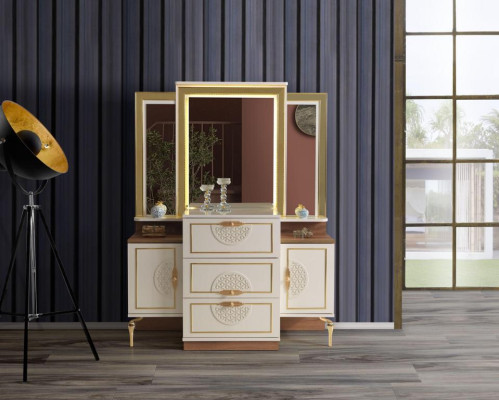 Mobili da camera da letto Tavolo da toeletta con specchio Consolle Tavoli Comodini Mobiletti da toeletta