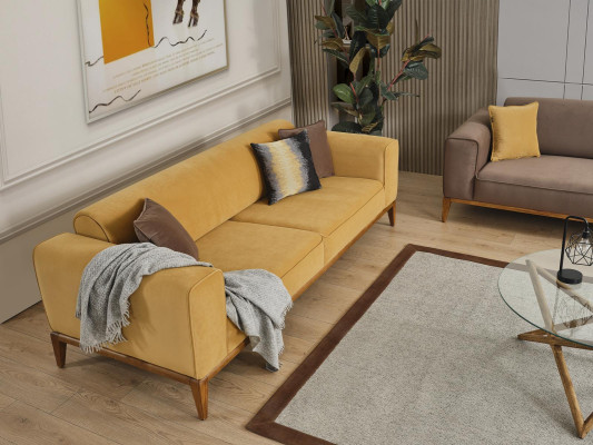 Set di divani 3 posti 431 Design divani imbottiti Cuscini Tessuto Lusso Nuovo